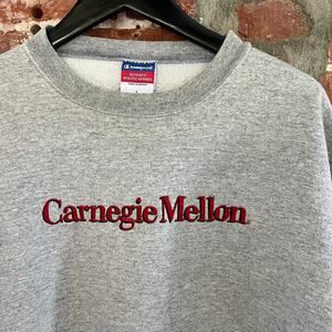 Champion Carnegie Mellon Men's Cut Sleeve Gray Sweatshirt L 24x27